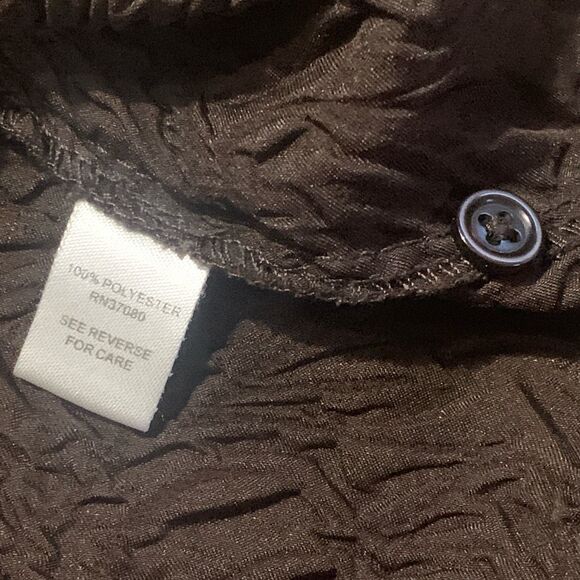 Cato Women's Size 22/24W Plus Brown Textured Button Down Shirt Top 3/4 Sleeve - Picture 4 of 7